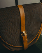 "Yves Saint Laurent" 70's-90's Woven leather shoulder bag