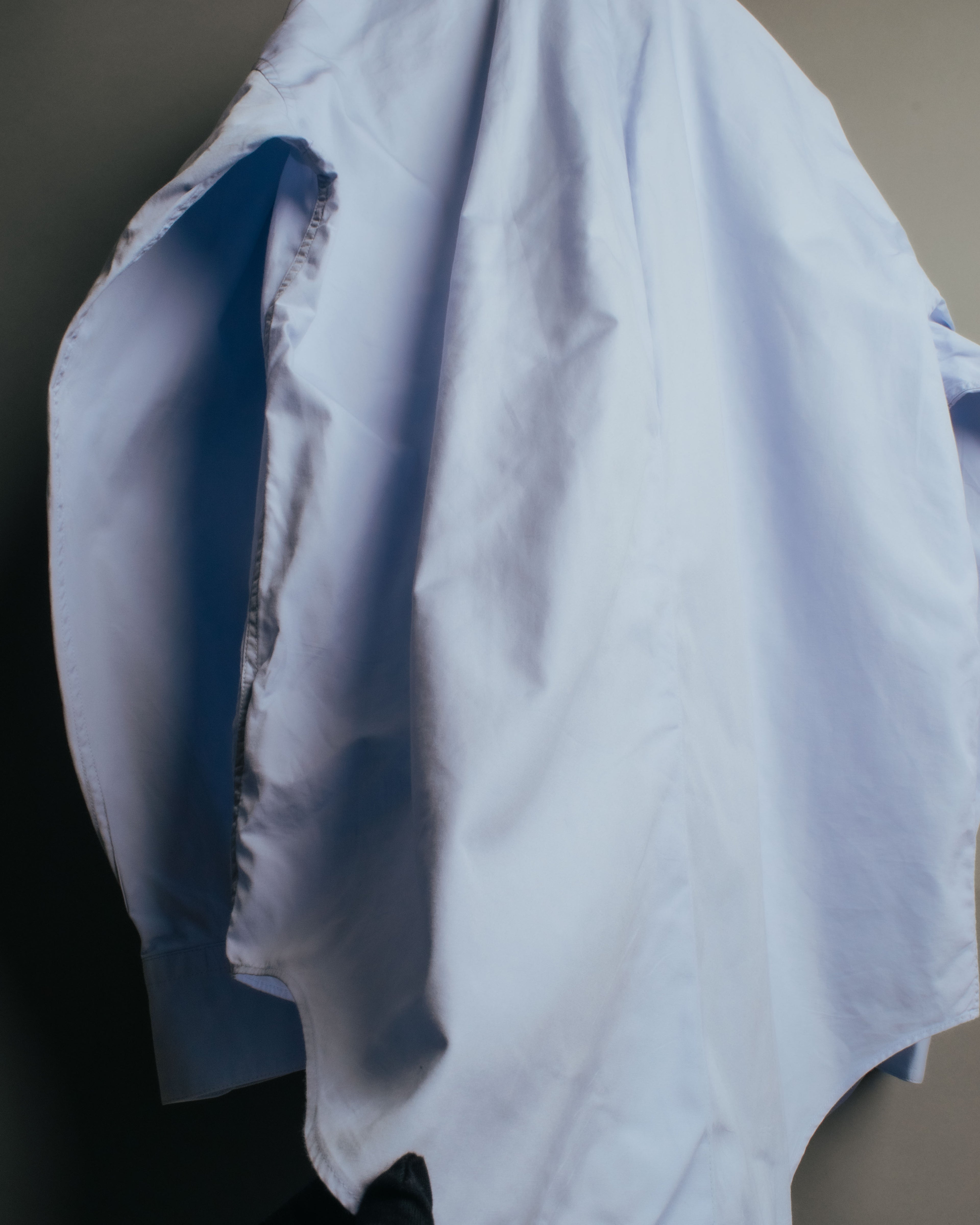 “ISSEY MIYAKE” 90’s-00’s Asymmetric stand collar cotton shirt