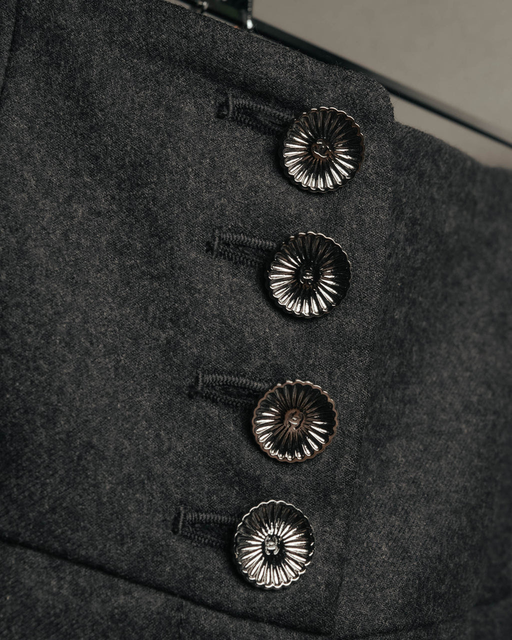 -SPECIAL- "CHANEL" 00's Soft wool cashmere wide leg trousers