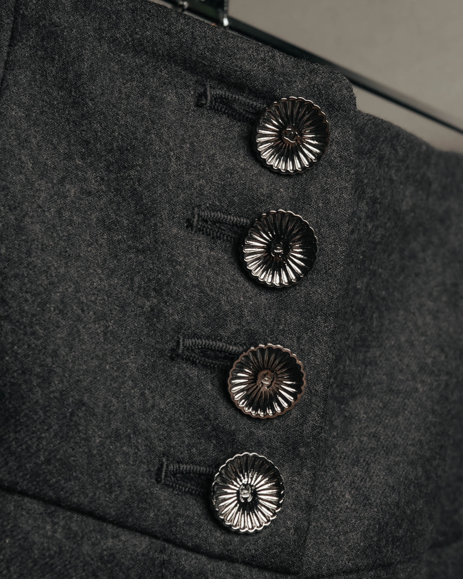 -SPECIAL- "CHANEL" 00's Soft wool cashmere wide leg trousers