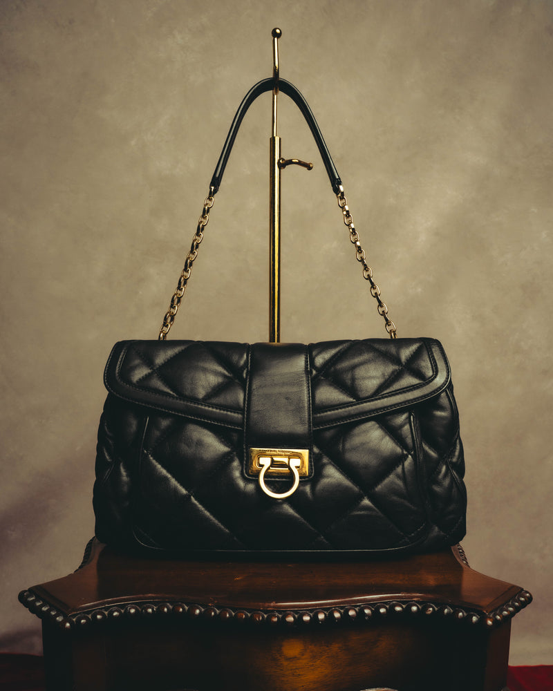 "Salvatore Ferragamo" 00's Quilted leather shoulder bag