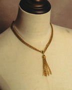 -SPECIAL- "Christian Dior" 80's-90's Multi-strand chain tassel gold necklace