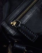 "FENDI" Gold metal gatherd design leather one-shoulder bag