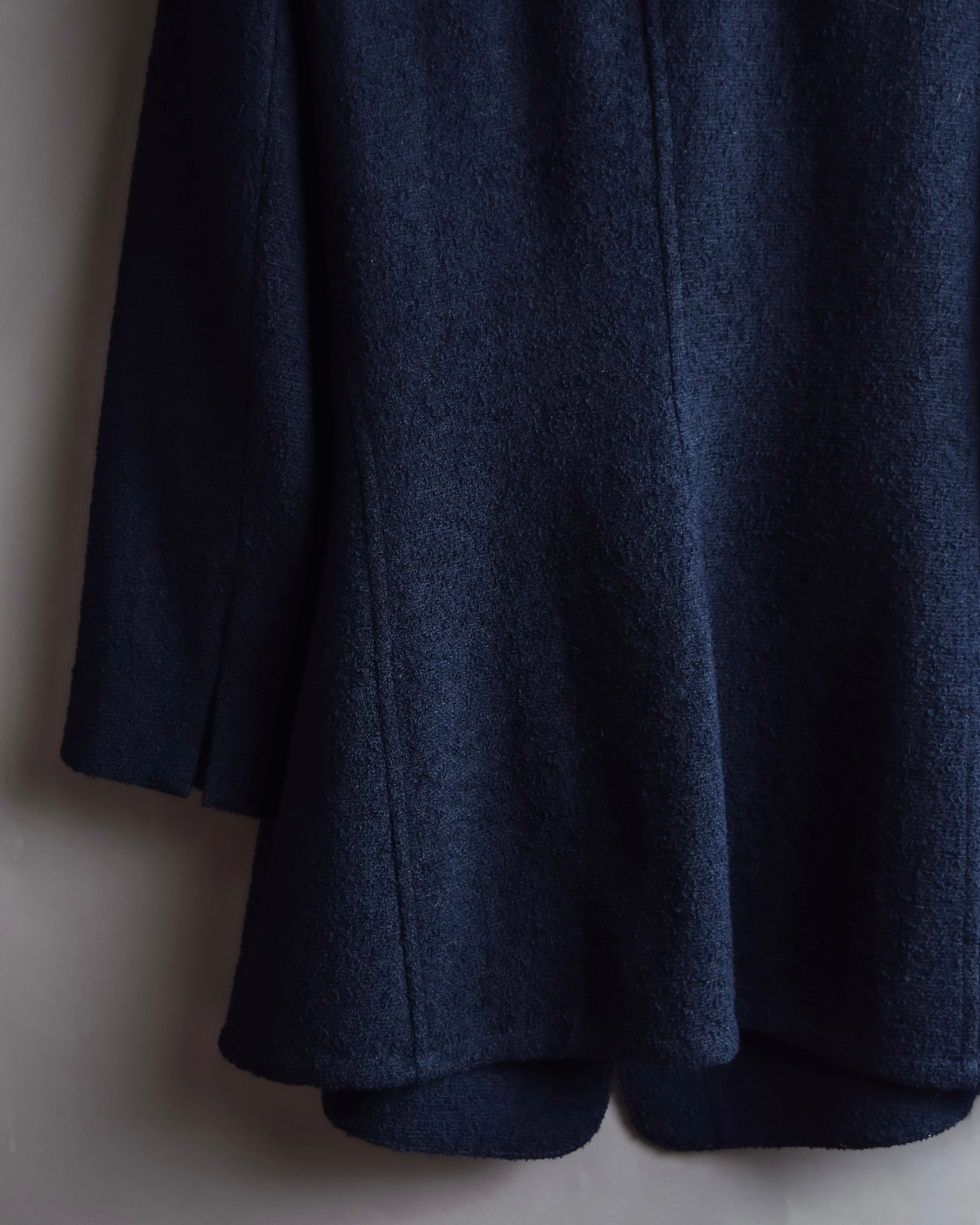 "VALENTINO" Wool boucle concealed front tailored jacket