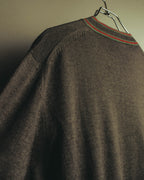 “GUCCI” 90’s-00’s Web stripe V-neck knit sweater