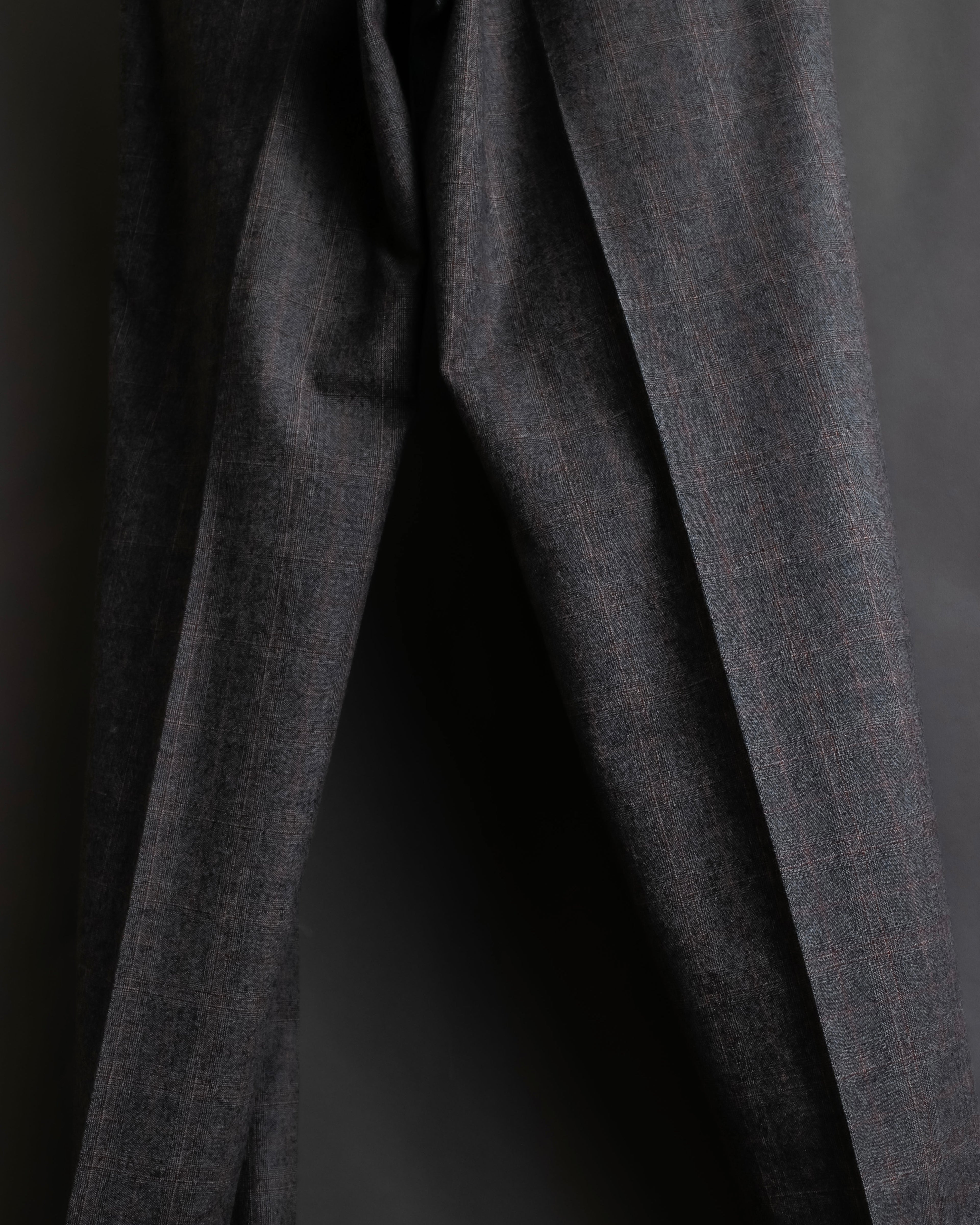 "HERMES" Heather gray cashmere blend slacks