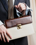 "Valentino Garavani" Square form bicolor 2way leather bag