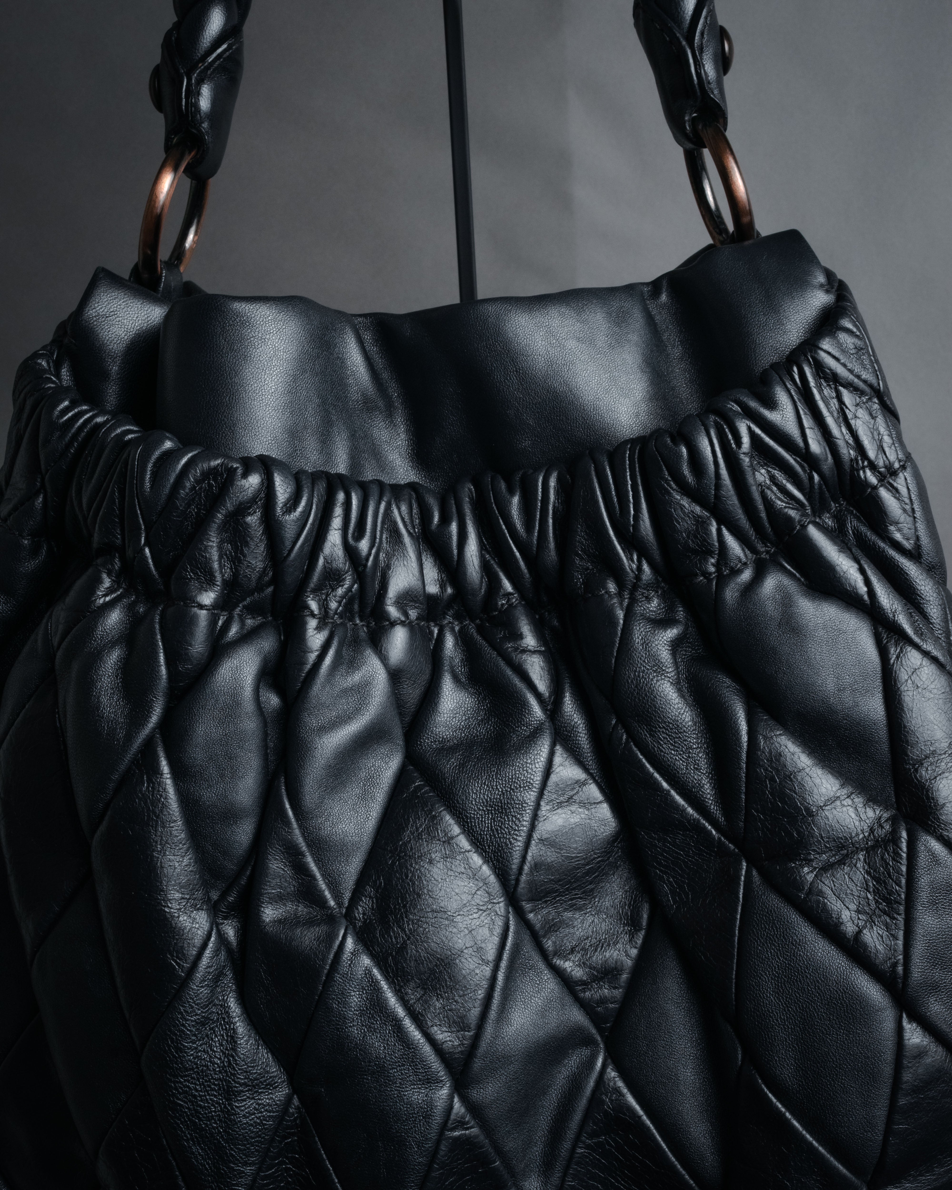 SPECIAL- “miu miu” 2008-2012 Matelassé braided handle hobo bag – MOOD