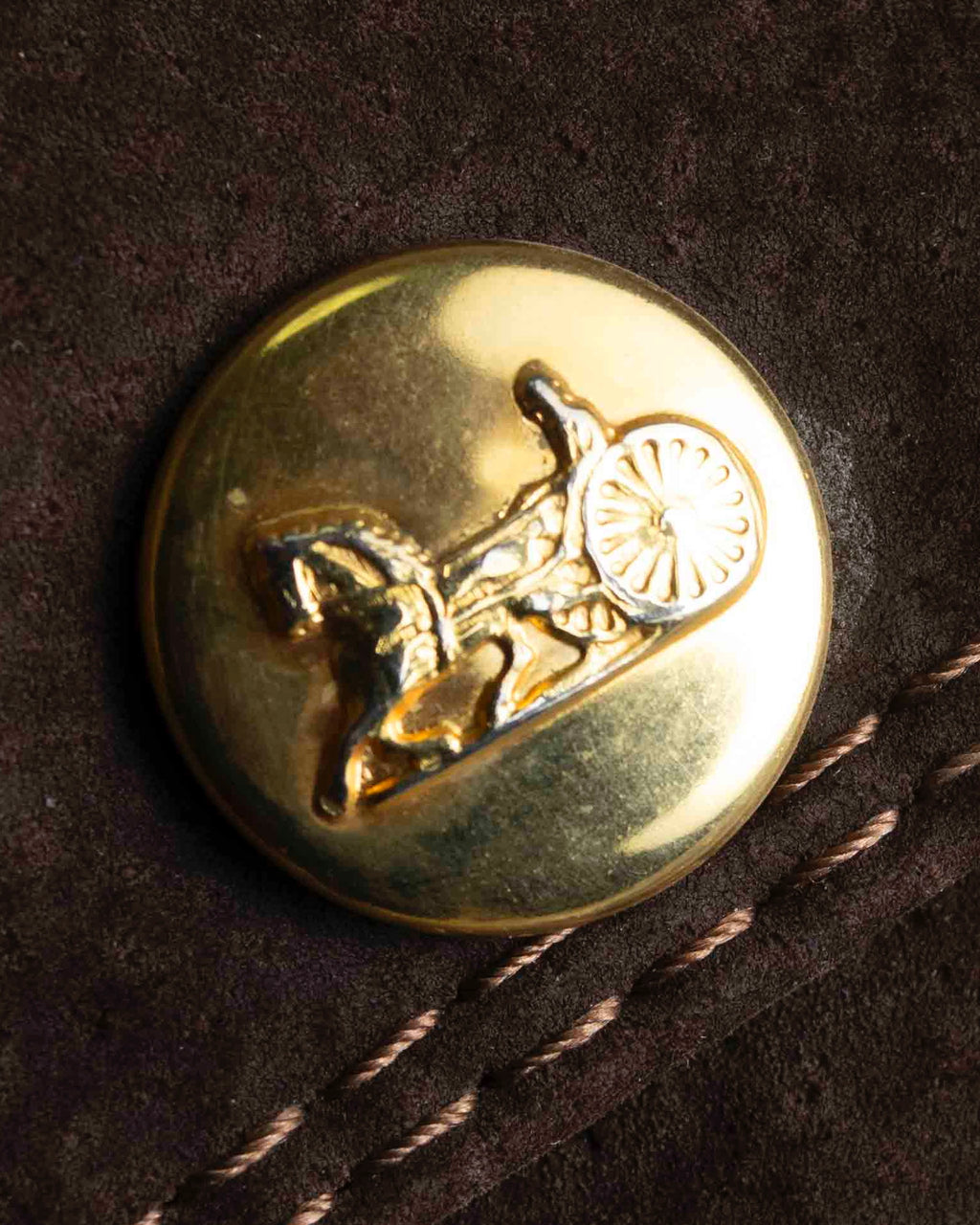 "CELINE" Horse tack motif metal fittings design suede vest