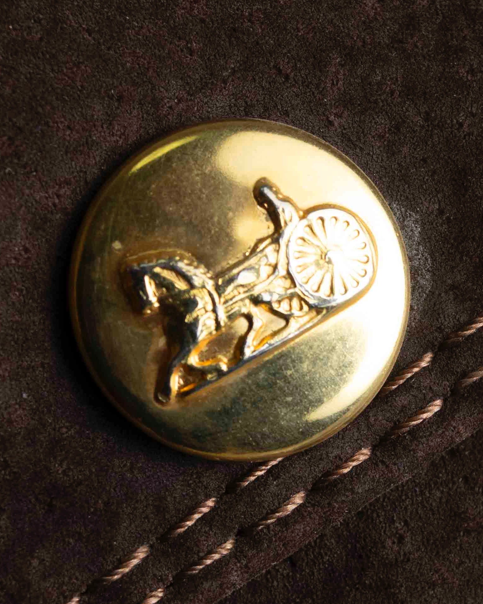 "CELINE" Horse tack motif metal fittings design suede vest