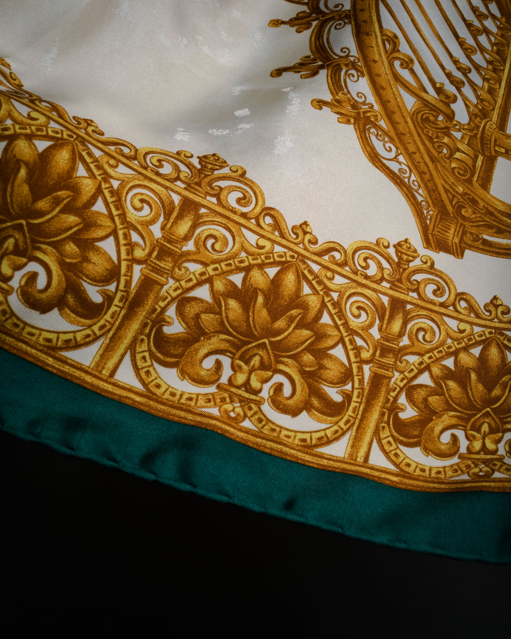 “Christian Dior” 80’s-90’s Baroque lamp motif silk scarf