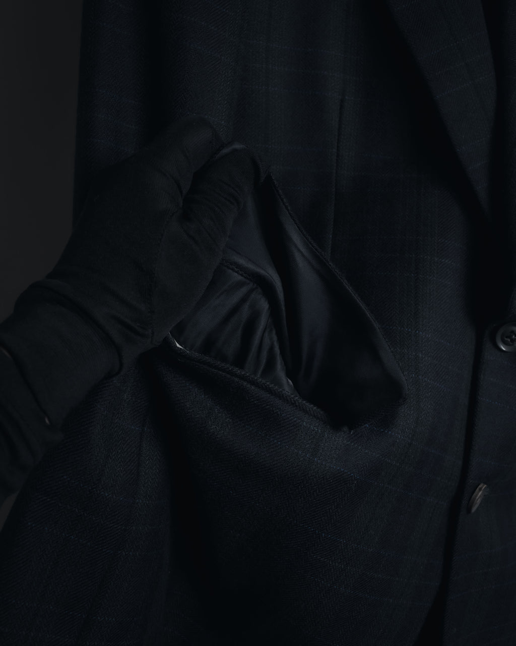 "Burberrys" 90’s dark check wool cashmere blend tailored jacket