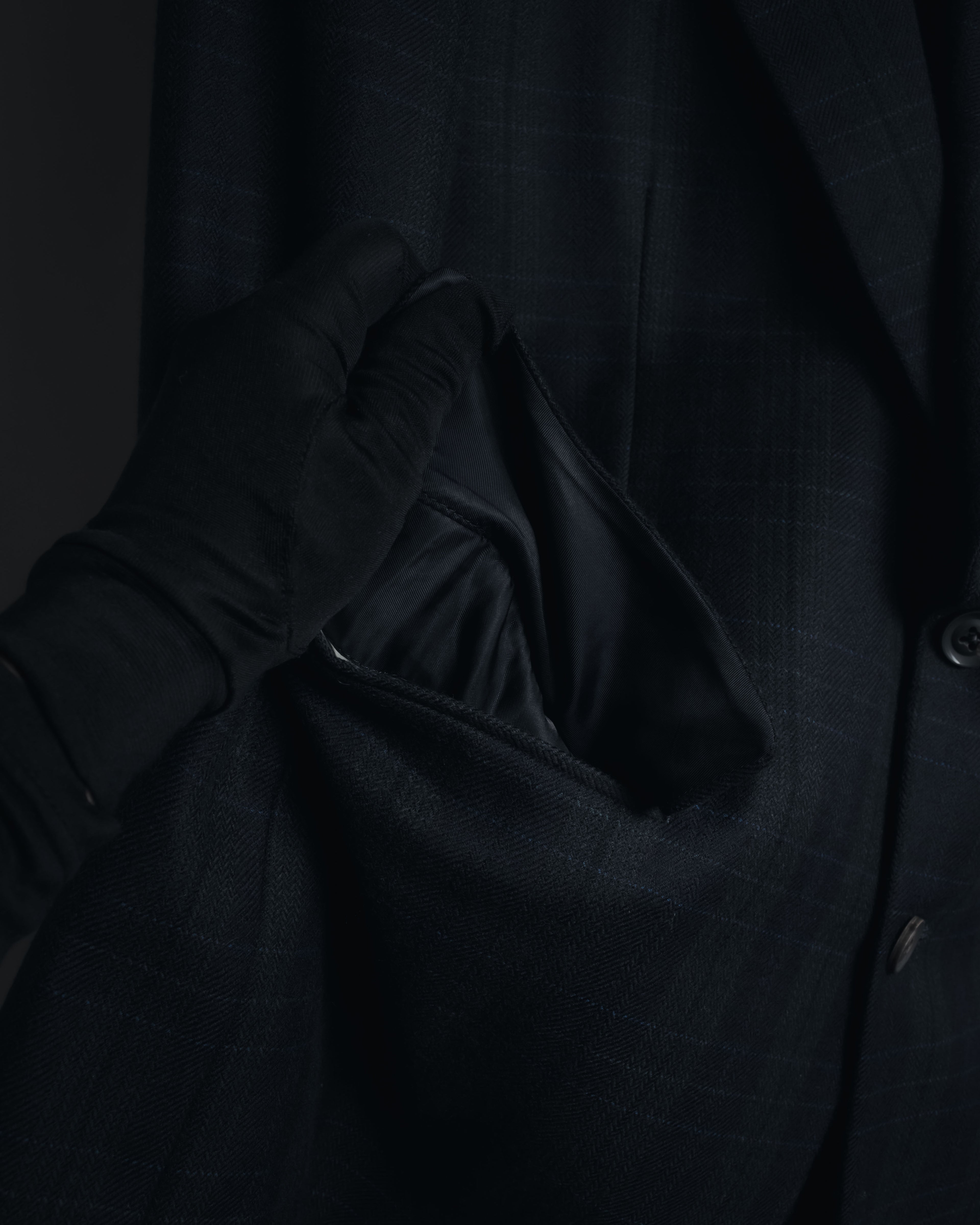 "Burberrys" 90’s dark check wool cashmere blend tailored jacket