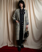"PIERRE BALMAIN" Glen check belted gown coat