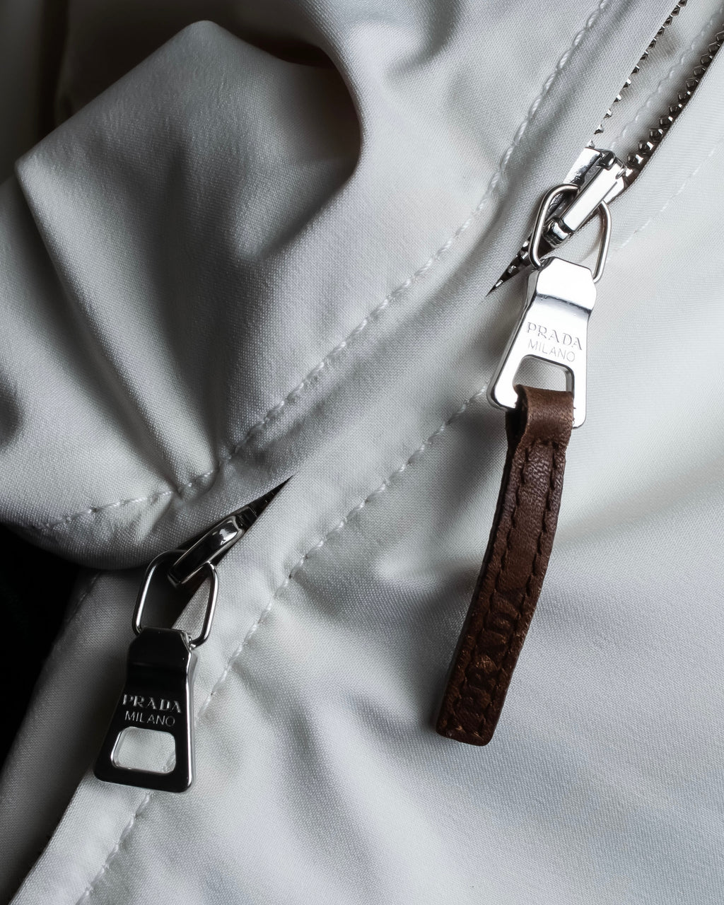 "PRADA SPORT" Double zipper hooded jacket