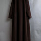 "BURBERRYS" Fly front deep brown soutien collar super long coat