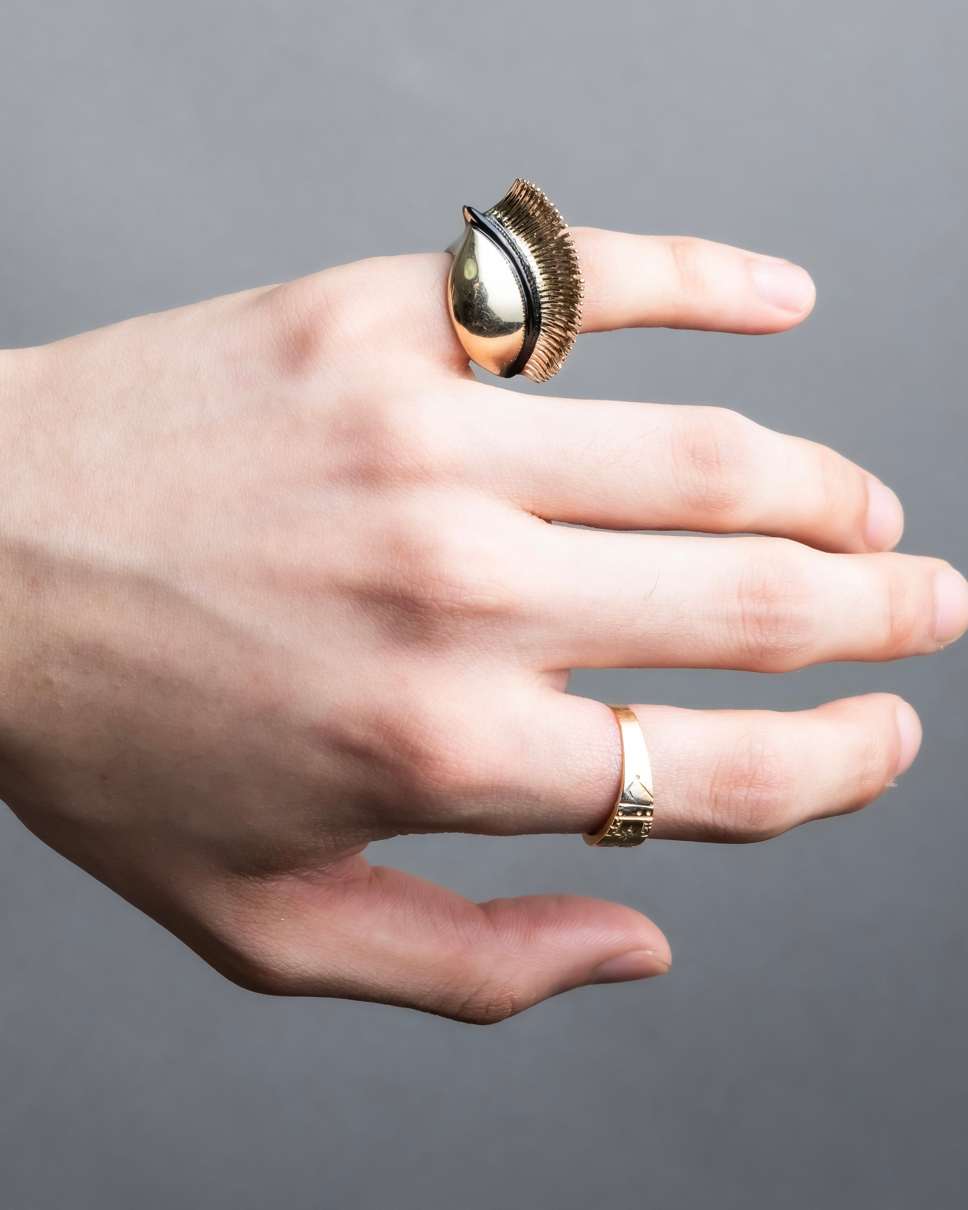 "Dior" Feather motif antique style ring