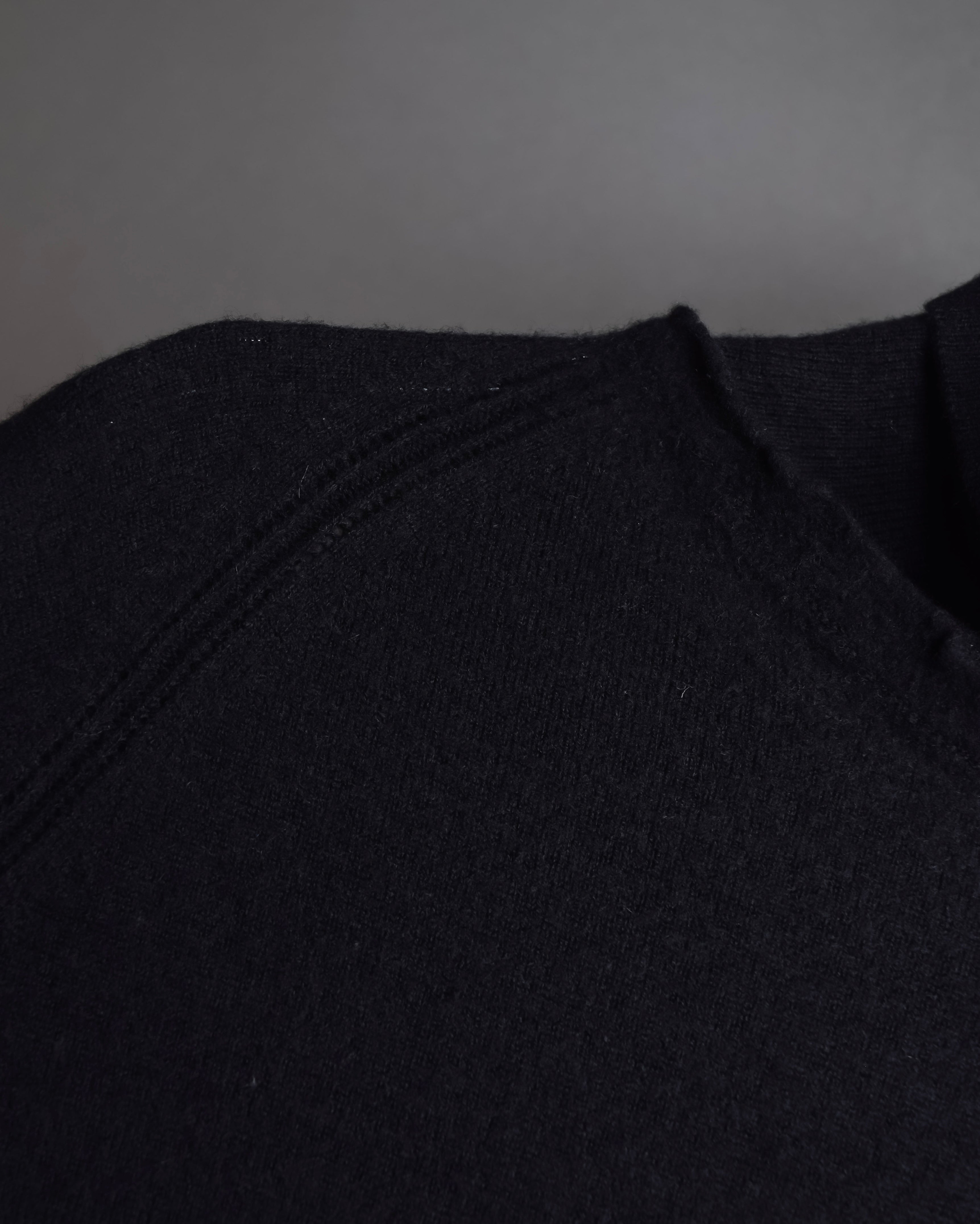 "DIOR" Edith Slimane period double high neck processing knit