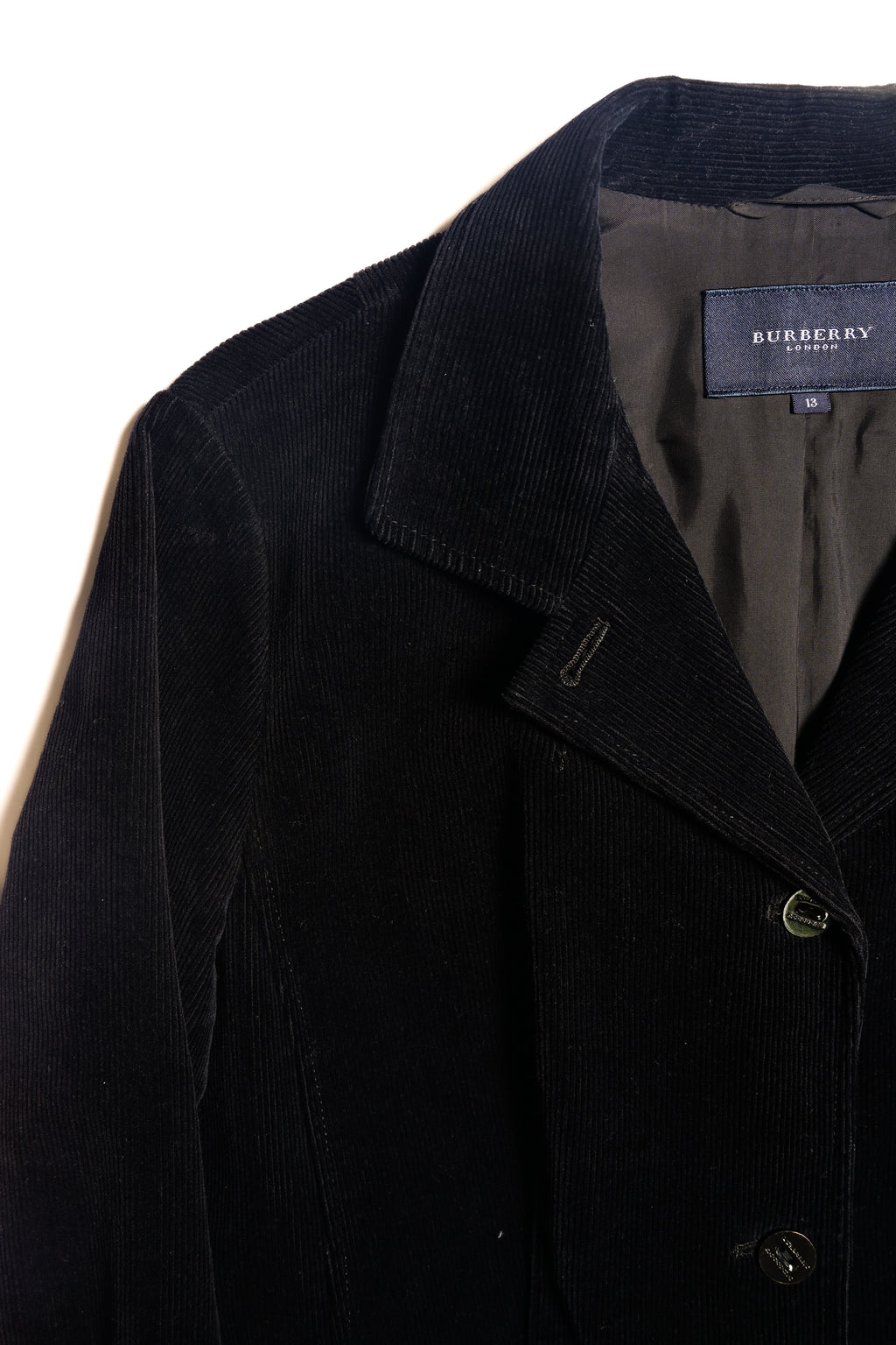 BURBERRY/ Slim Fit Single Breasted Corduroy Set Up Black