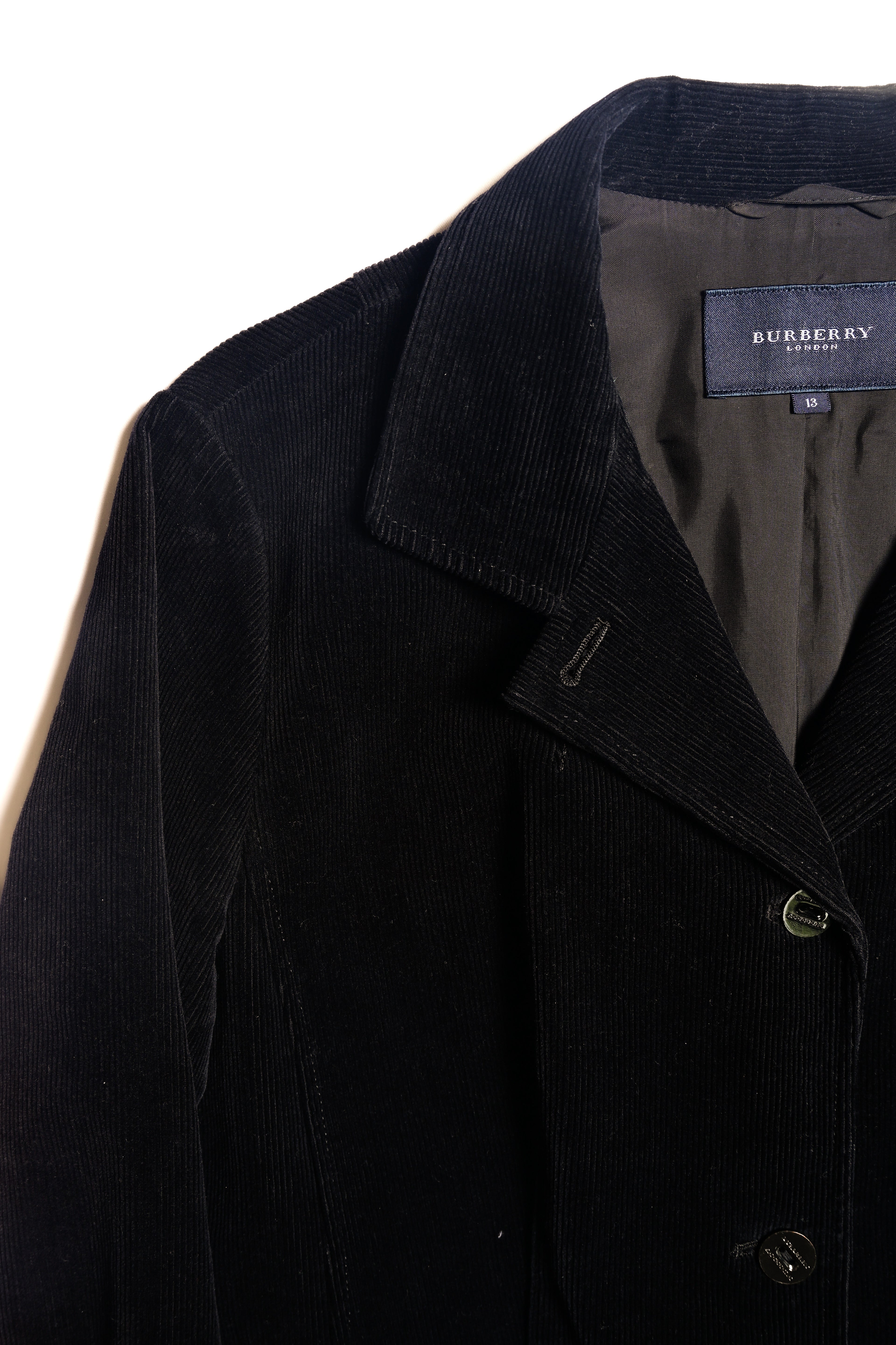 BURBERRY/ Slim Fit Single Breasted Corduroy Set Up Black