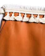LOEWE by Jonathan Anderson/ Lamb Leather Rope Trim Mini Skirt
