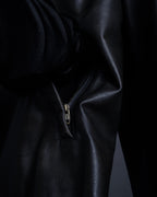 "Weekend Max Mara" Minimalist design center zip-up leather jacket