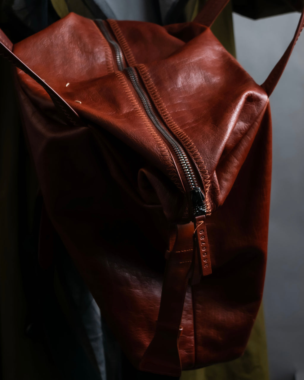 "MAISON MARGIELA" Genuine leather 2way brown color sailor bag