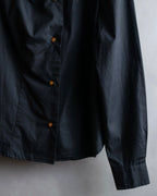 "Vivienne Westwood RED LABEL"
 Draped neck design black cotton shirt