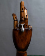 "GUCCI" Teardrop motif silver ring