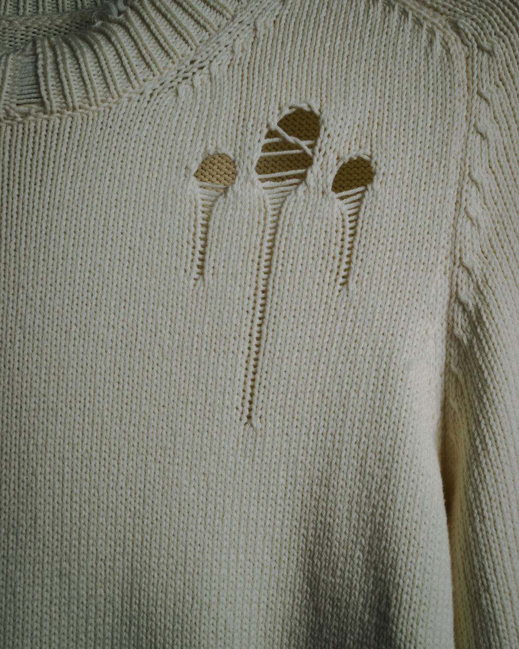"Maison Margiela" 2022SS Destroyed rib-knit sweater