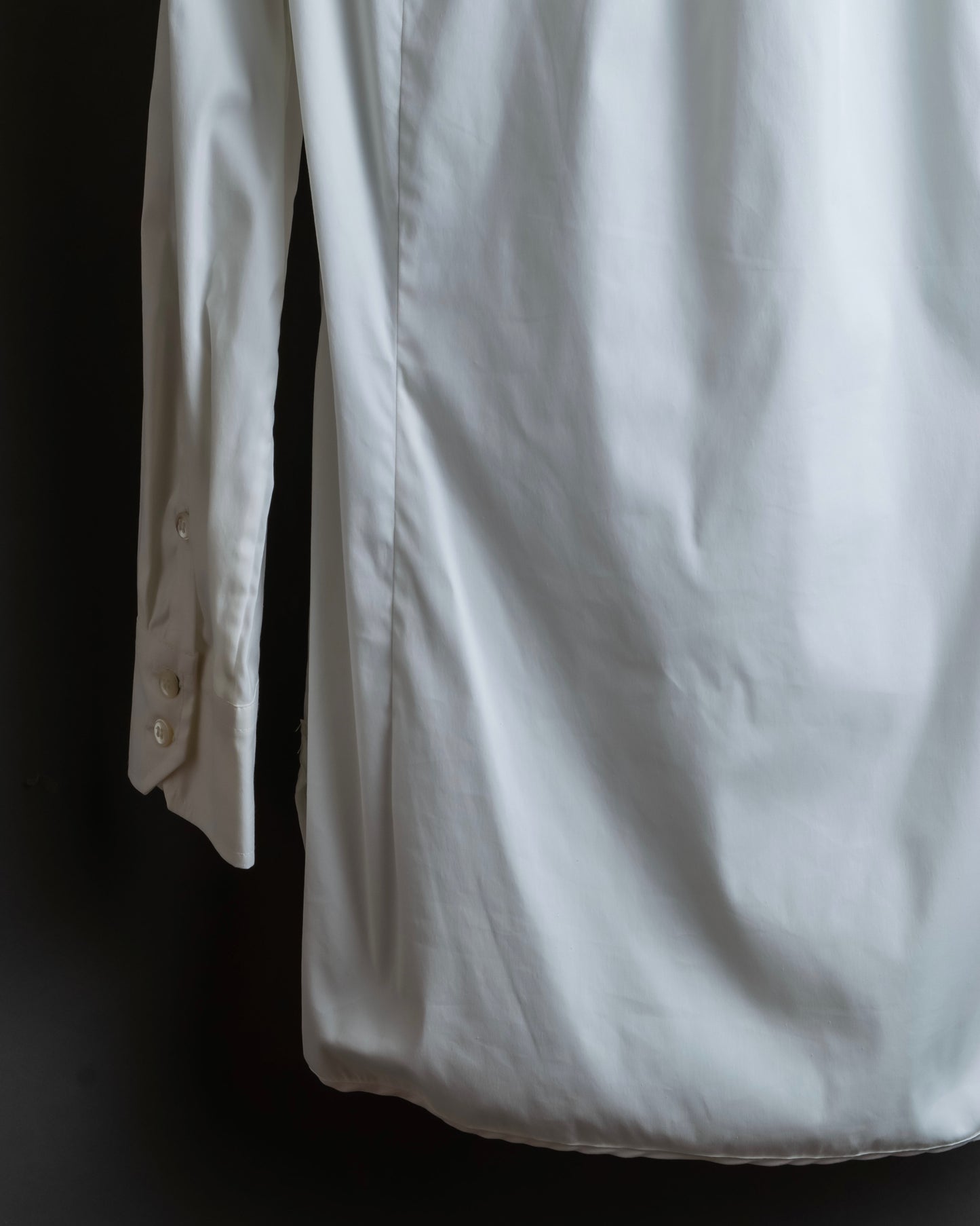 "BALENCIAGA" Gathered design box cut white shirt