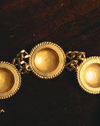 -SPECIAL- “LOEWE” 80’s-90’s Sculptural black anagram medallion chain bracelet