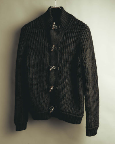 “GUCCI” 00's-10’s Heavy textured wool toggle cardigan