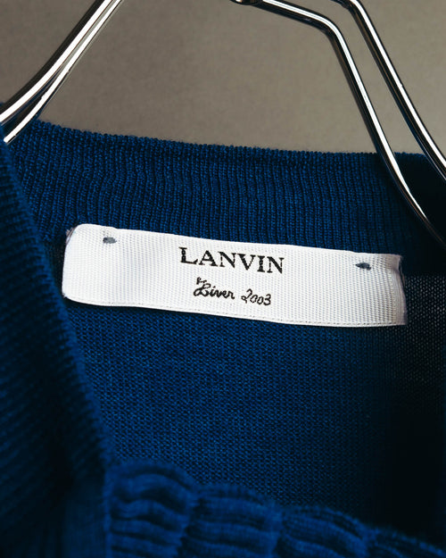 "LANVIN" 00's Elegant wool silk sleeveless knit top