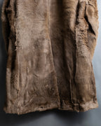 Special oversized vintage double-breasted fur coat