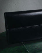 "GUCCI" Mid 00’s wood-lock leather long wallet