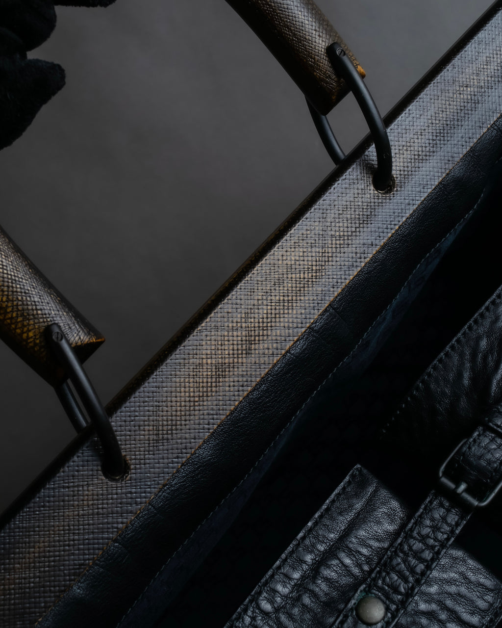 "GUCCI" Bamboo essence horizontal leather handbag