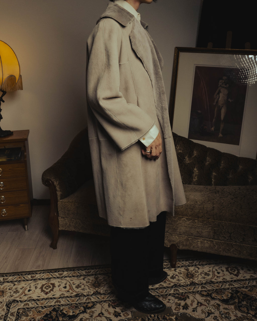 "LOEWE" 90's-00's Sculptural shearling coat