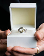 "DIOR" engraved silver ring