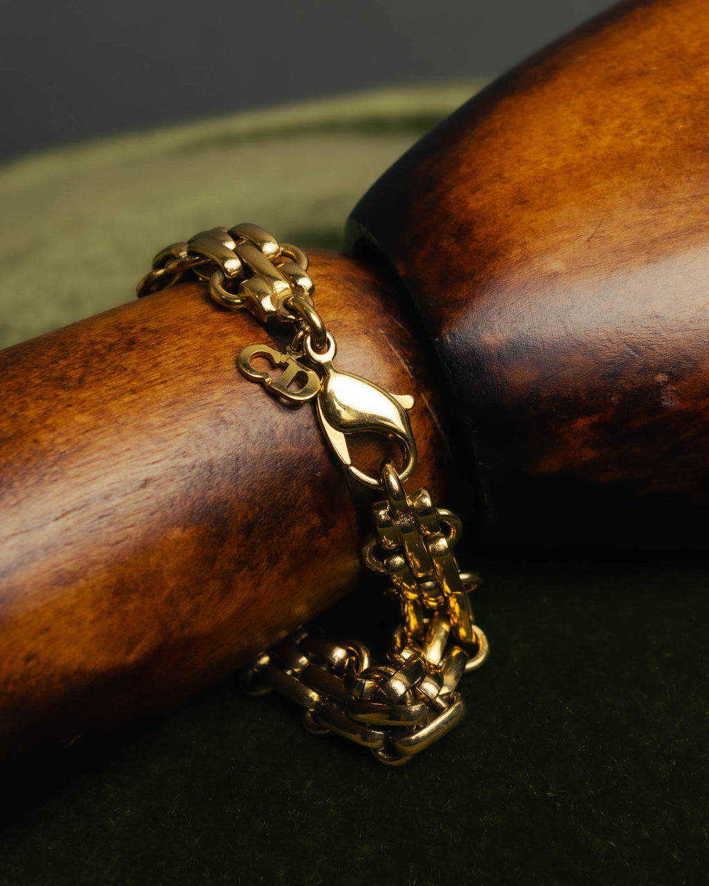 "Christian Dior" 80's-90's Gold-tone chain bracelet