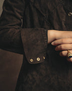-SPECIAL- “BOTTEGA VENETA” 80’s-90’s Intrecciato suede leather shirt