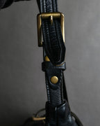 "Jas-M.B." Belt flap design leather shoulder bag