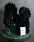 Guantes de cuero con diseño de piel de pelo largo de "BOTTEGA VENETA"