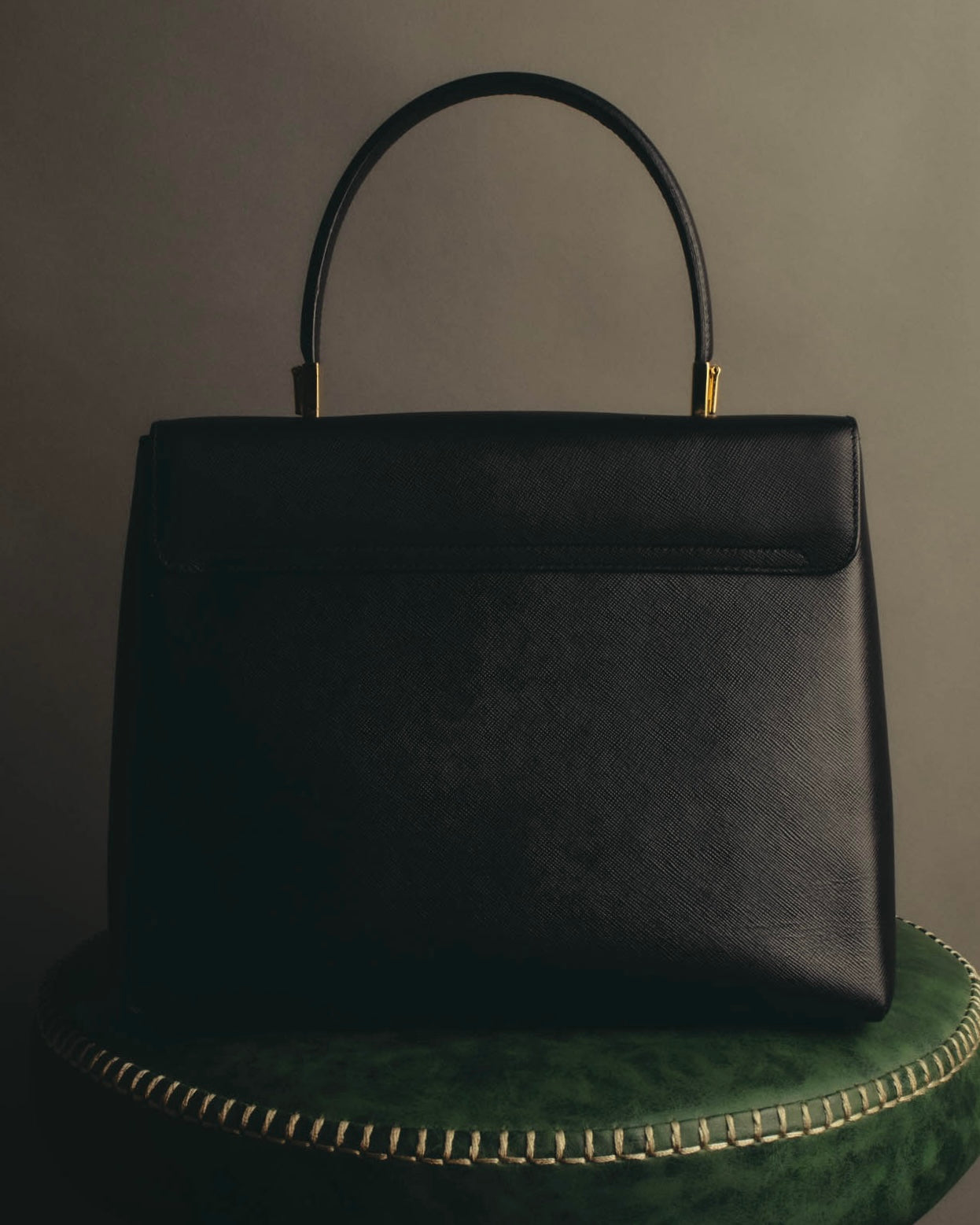 "Salvatore Ferragamo" 90's-00's Structured gancini leather top handle bag