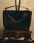 "Salvatore Ferragamo" 90's-00's Textured calf hair shoulder bag
