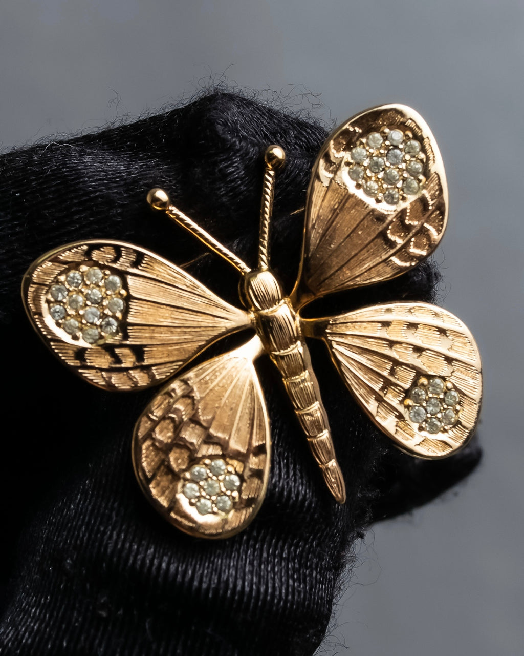 "Christian Dior" Butterfly motif gold brooch