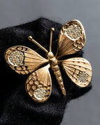 "Christian Dior" Butterfly motif gold brooch