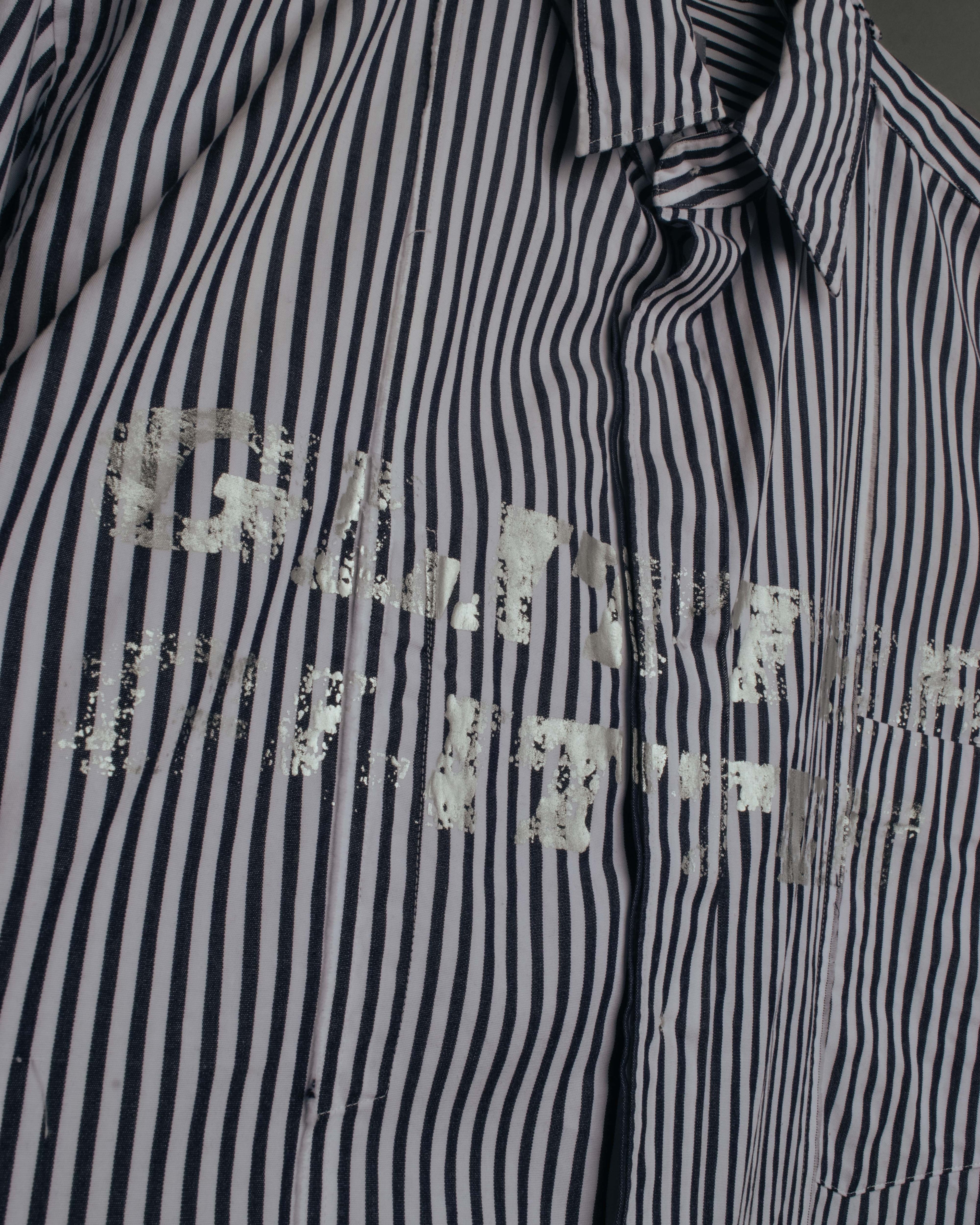 "COMME des GARCONS HOMME" 00's Graphic striped long sleeve shirt