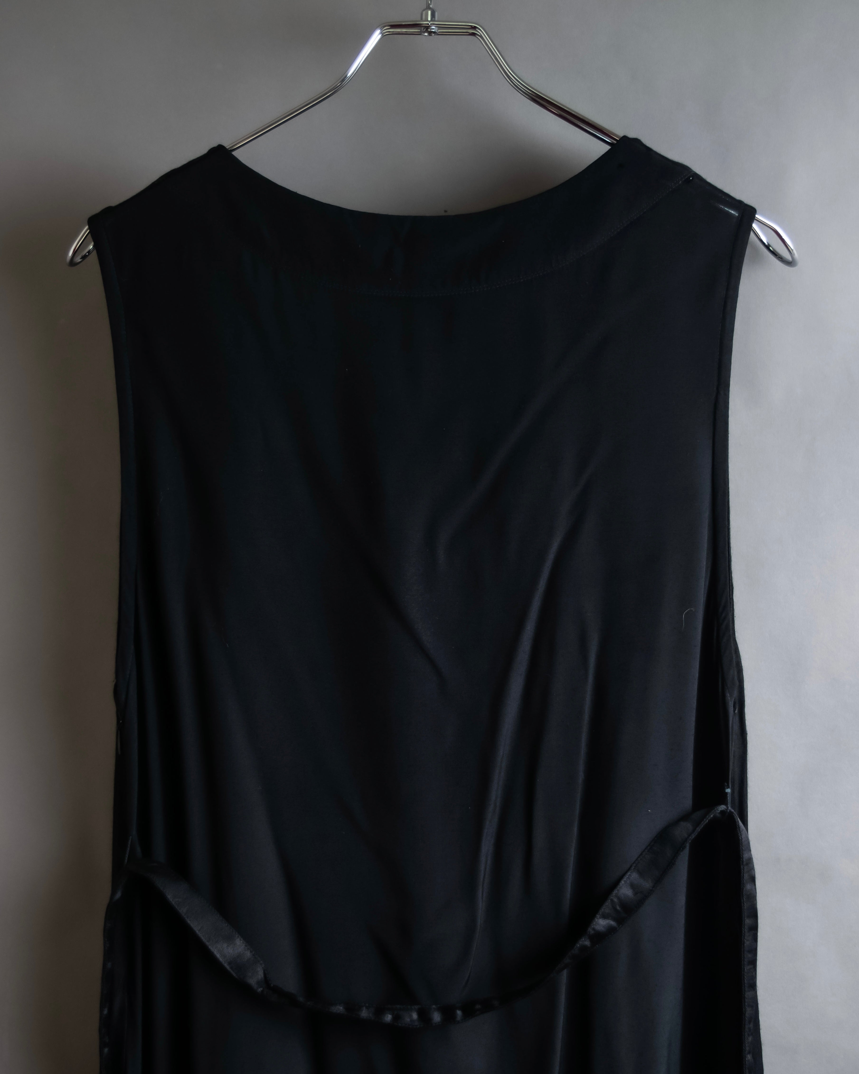 "LIMI feu" Knitted lace design belted sleeveless dress