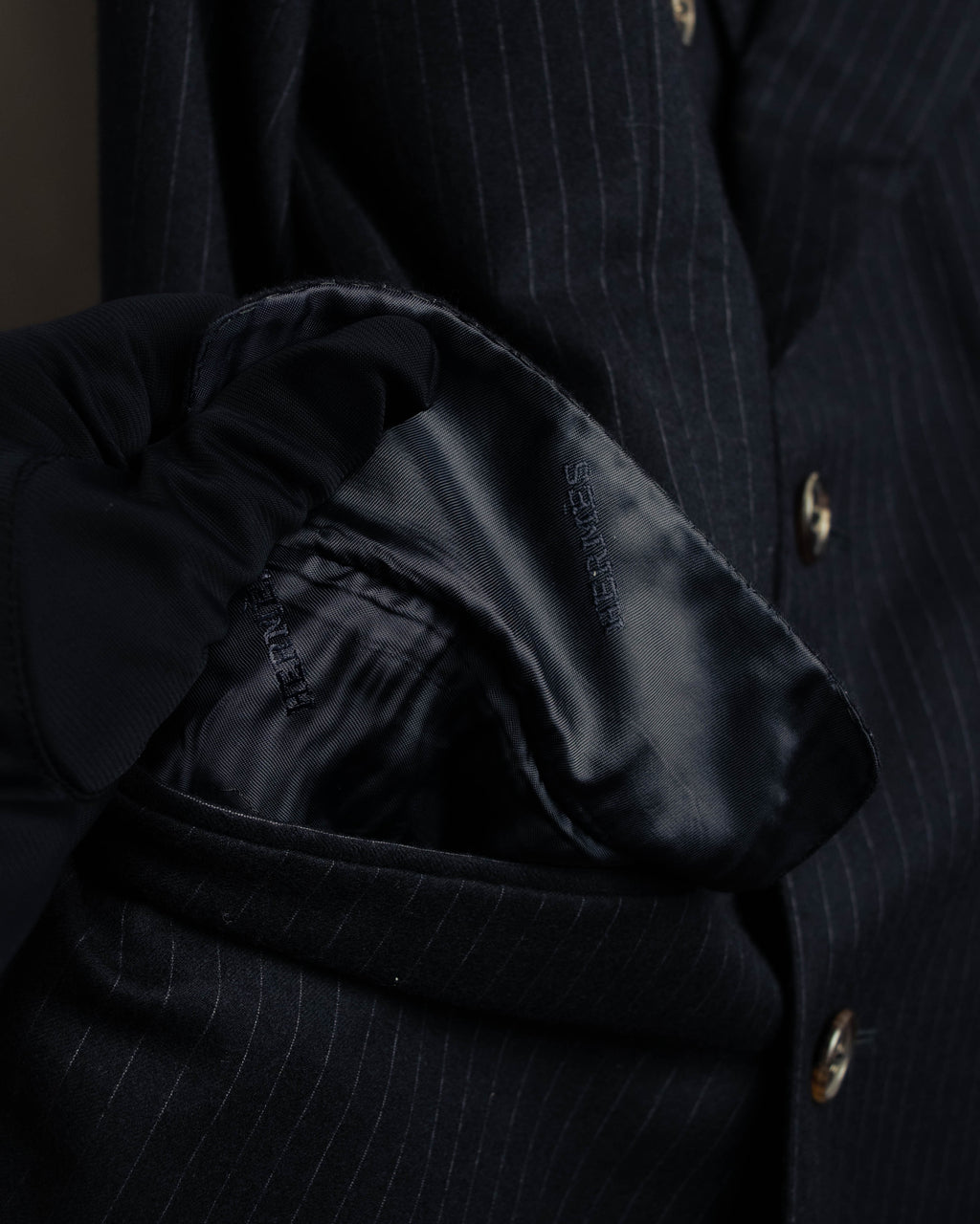 -SPECIAL- “Hermès” 80’s-90’s Super 120’s wool pinstripe double breasted setup